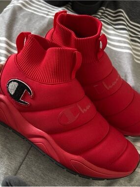 Champion Red Quilted Slip-On Athletic Sneakers